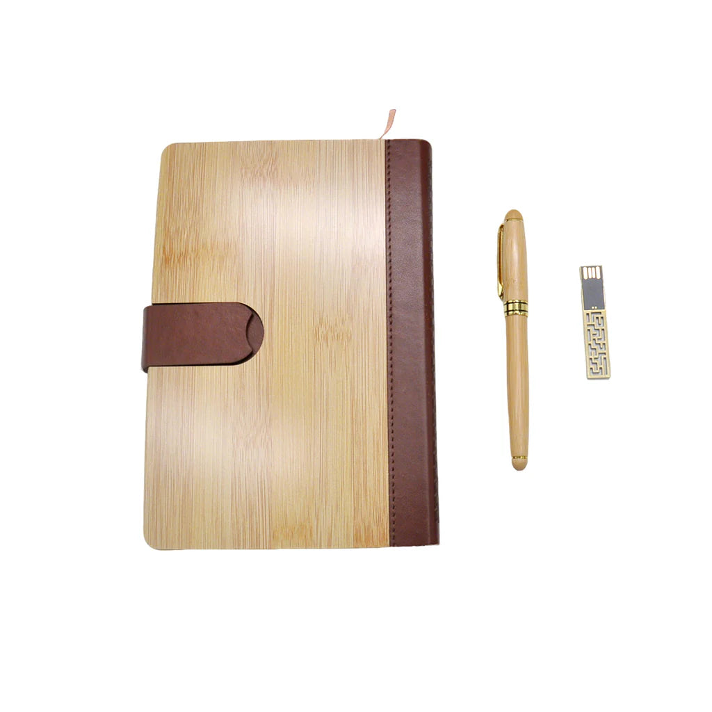 Bamboo Notebook Pen 32GB USB & Gift Box