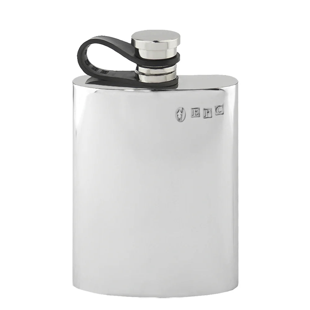 CFL255 4oz Flexi Cap Plain Hip Flask Pewter