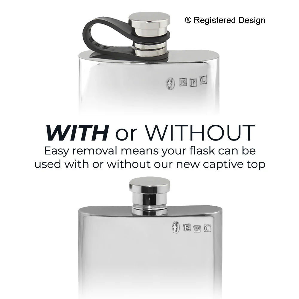CFL255 4oz Flexi Cap Plain Hip Flask Pewter