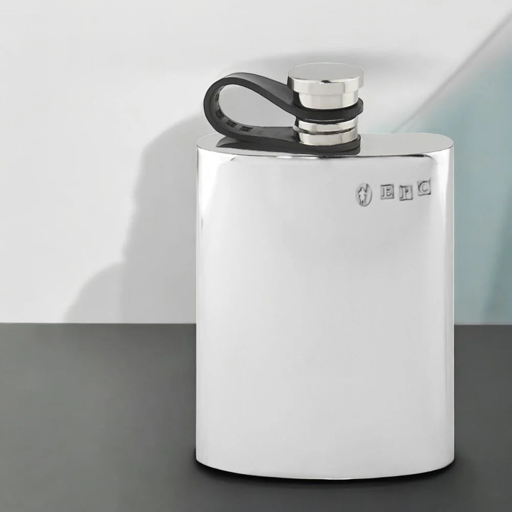 CFL255 4oz Flexi Cap Plain Hip Flask Pewter