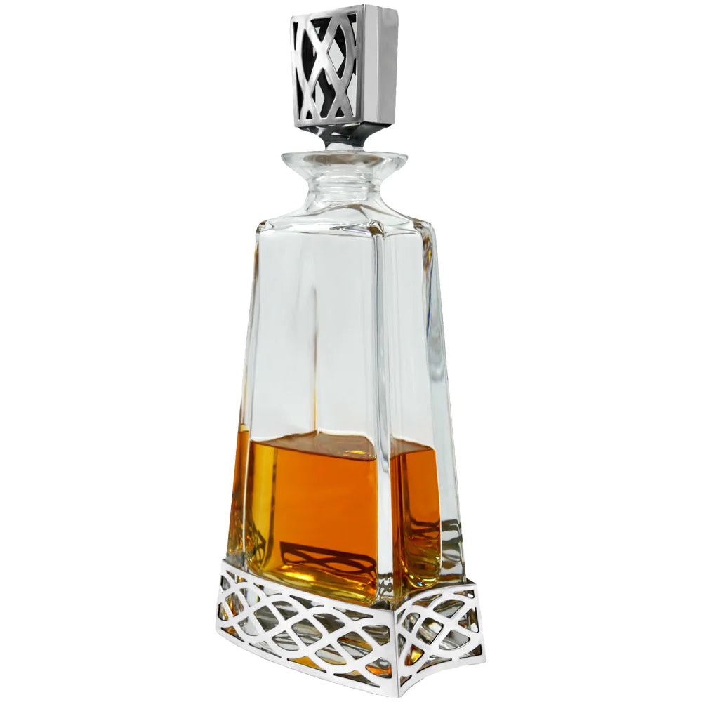 GSET22 Uisge Beatha 650ml Whisky, Wine & Spirits Decanter Gift Set Includes 4x 11oz Uisge Beatha Pewter Tumblers