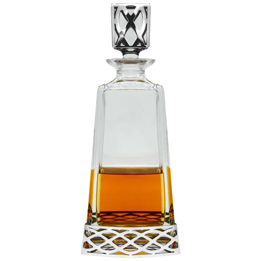 GSET22 Uisge Beatha 650ml Whisky, Wine & Spirits Decanter Gift Set Includes 4x 11oz Uisge Beatha Pewter Tumblers