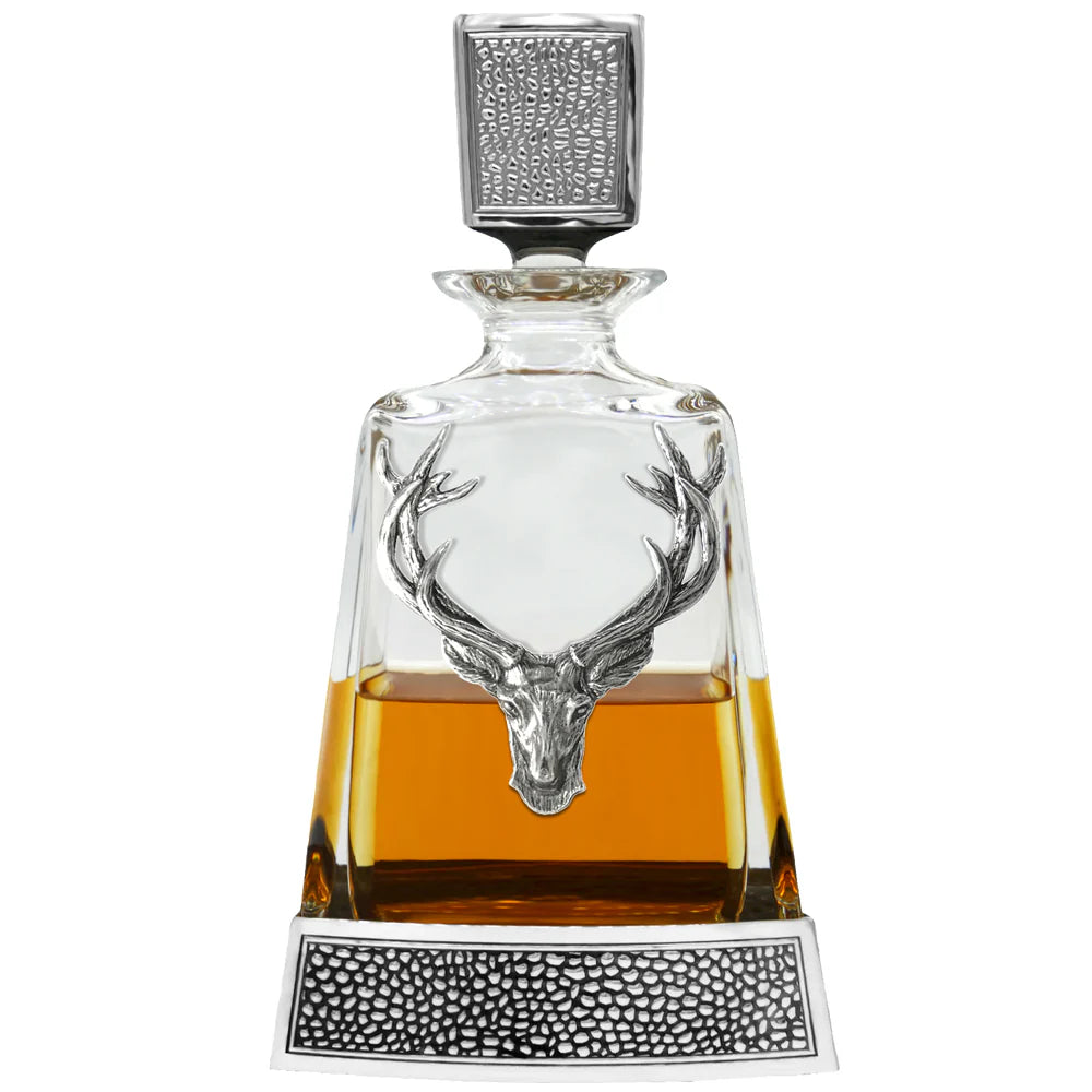 GSET24 Regal 600ml Whisky, Wine & Spirits Stag Decanter Gift Set Includes 4x 11oz Regal Stag Pewter Tumblers