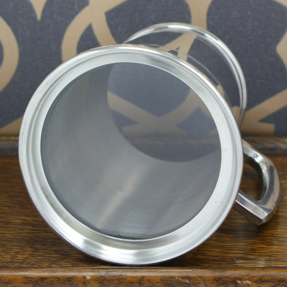 1 Pint* Pewter Beer Mug Tankard With Glass Bottom Base EP001GB
