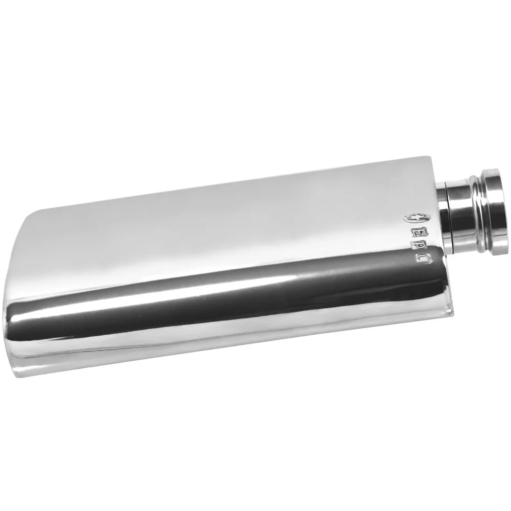 FL256 6oz Plain Rectangular Pewter Hip Flask