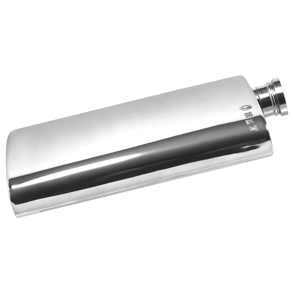 FL257 8oz Plain Tall Pewter Hip Flask