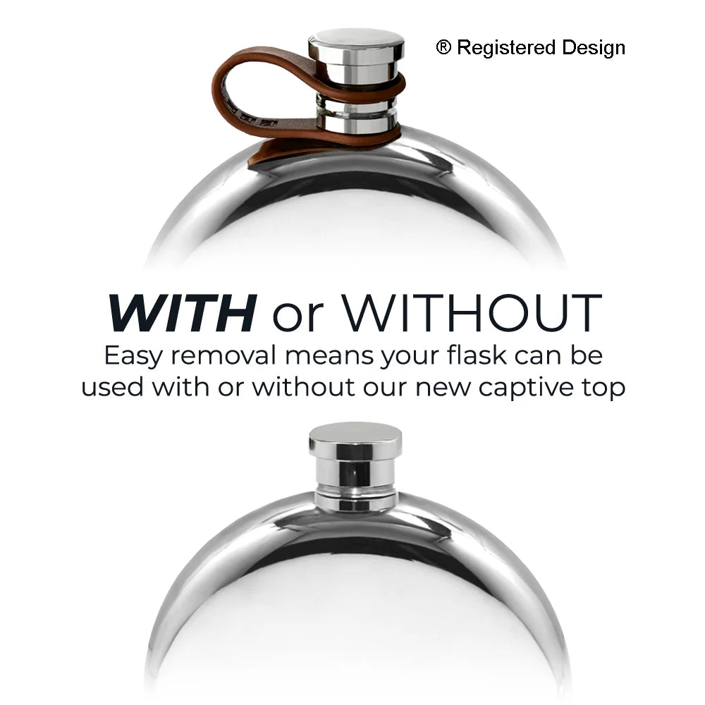 LFL241 4oz Plain Round Hip Flask Pewter