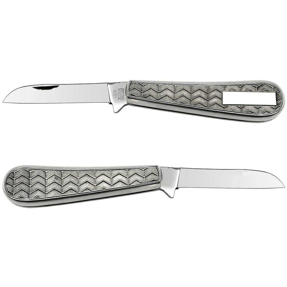 PK13 Engine Turned Lambfoot Pocket Knife