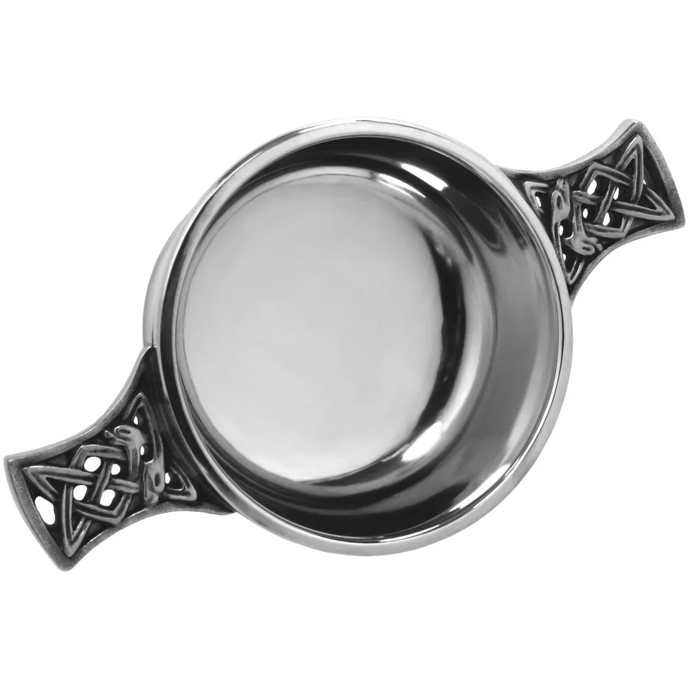 Brass Celtic Band Pewter Quaich Bowl