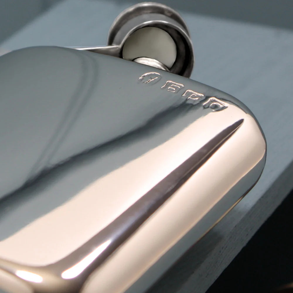 6oz Plain Pewter Hip Flask with Hinged Captive Top SF435CT