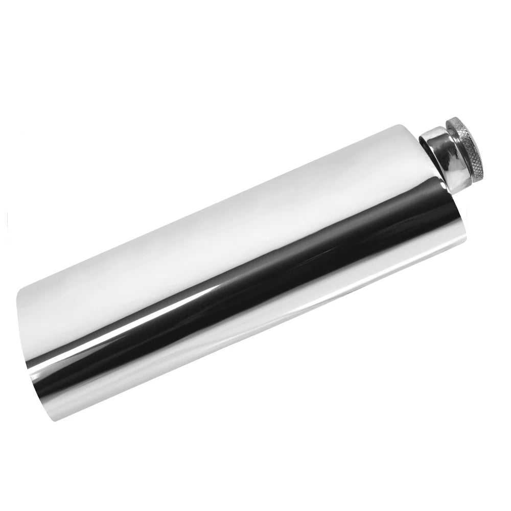 SF503 8oz Plain Pewter Hip Flask With Hinged Captive Top