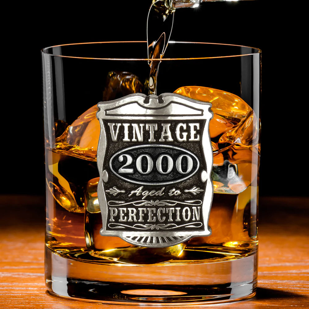 VIN005 25th Birthday or Anniversary Gift 2000 Vintage Years Pewter Whisky Glass Tumbler