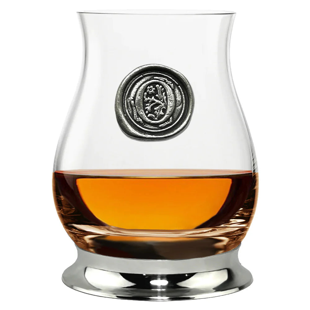 WGP101 The Glencairn Whisky Mixer Glass with Pewter Monogram Initial 350ml