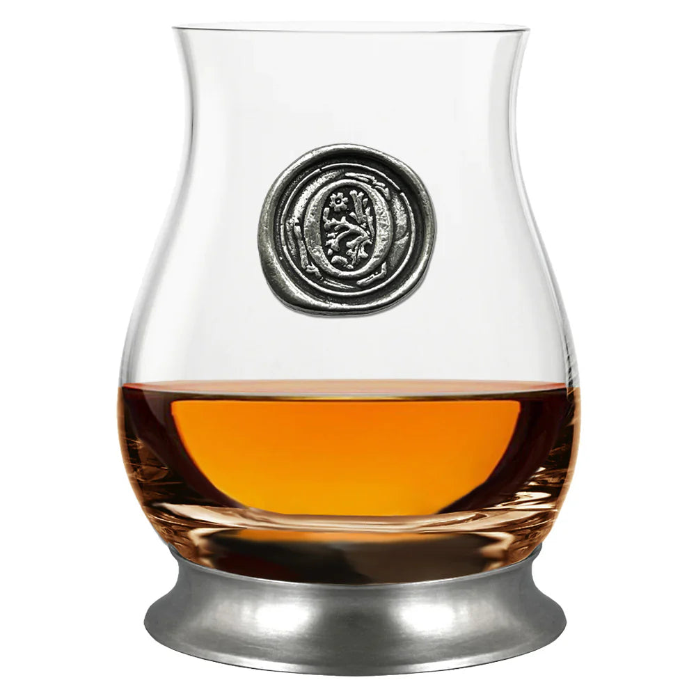WGP101 The Glencairn Whisky Mixer Glass with Pewter Monogram Initial 350ml