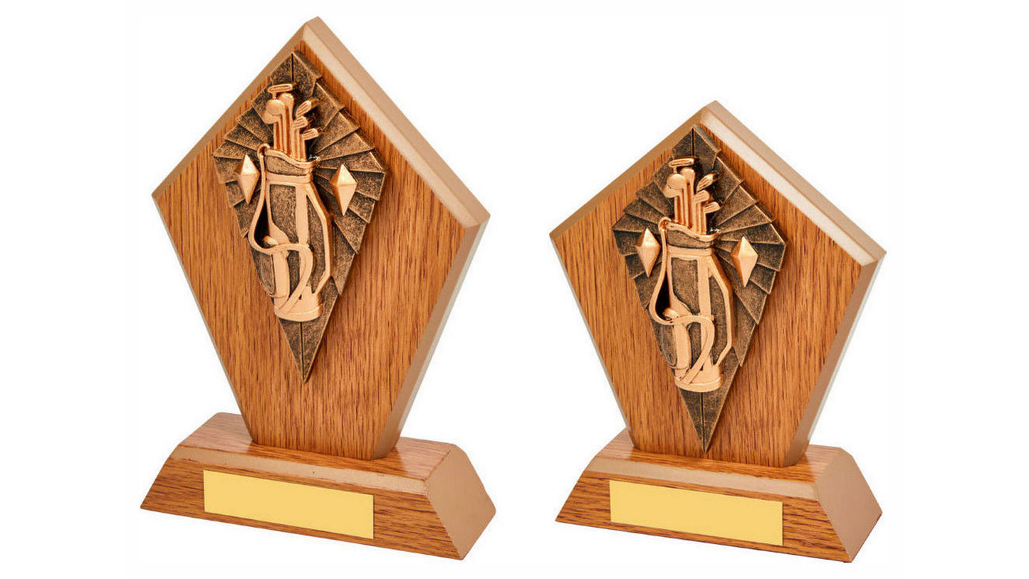 Wood Stand with Golf Bag Resin Trim