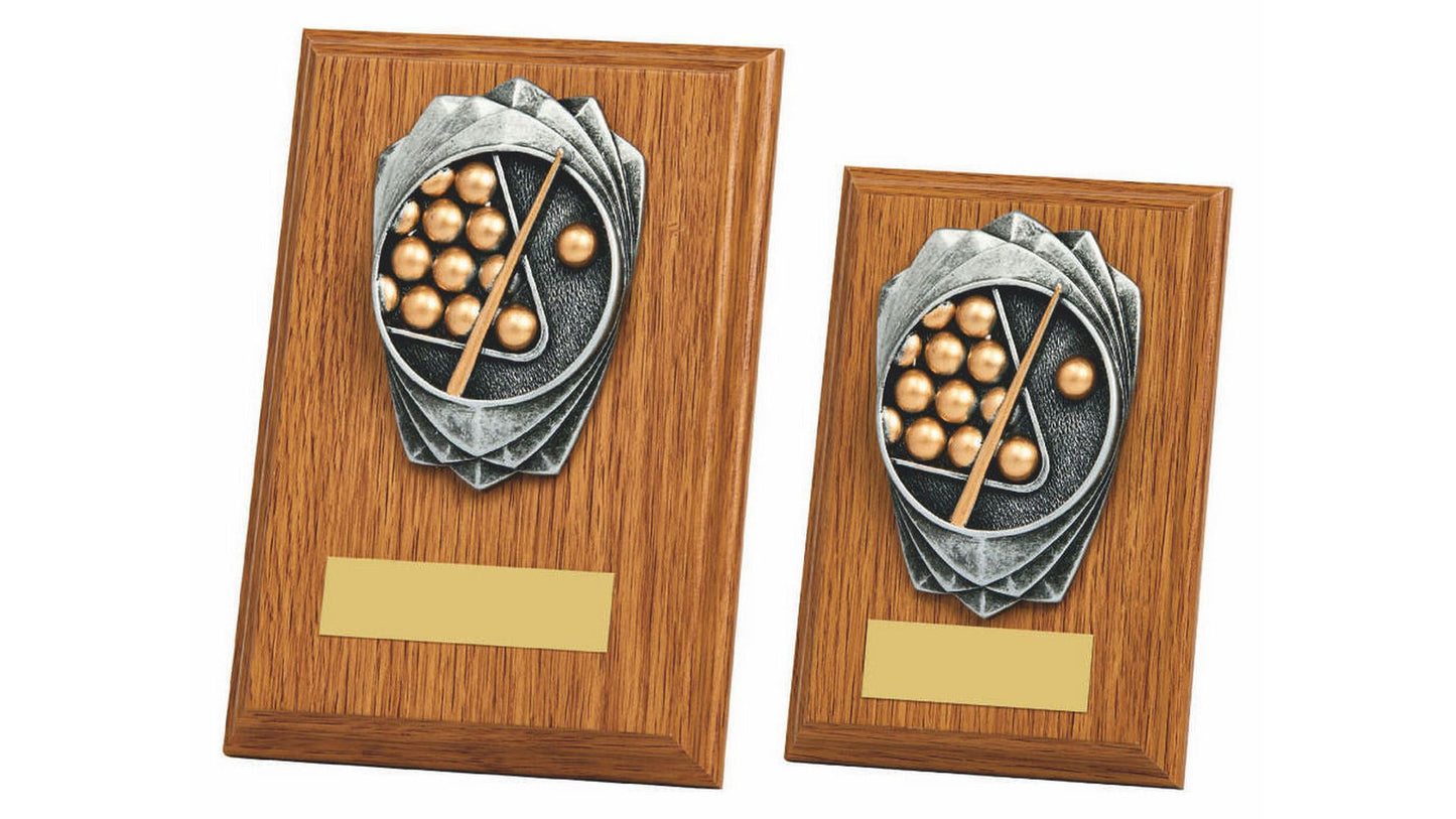 "Rose" Light Oak Plaque - Snooker/Pool