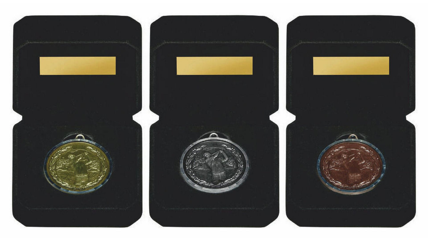 50mm Golf Milled Edge Medal in Luxury Case