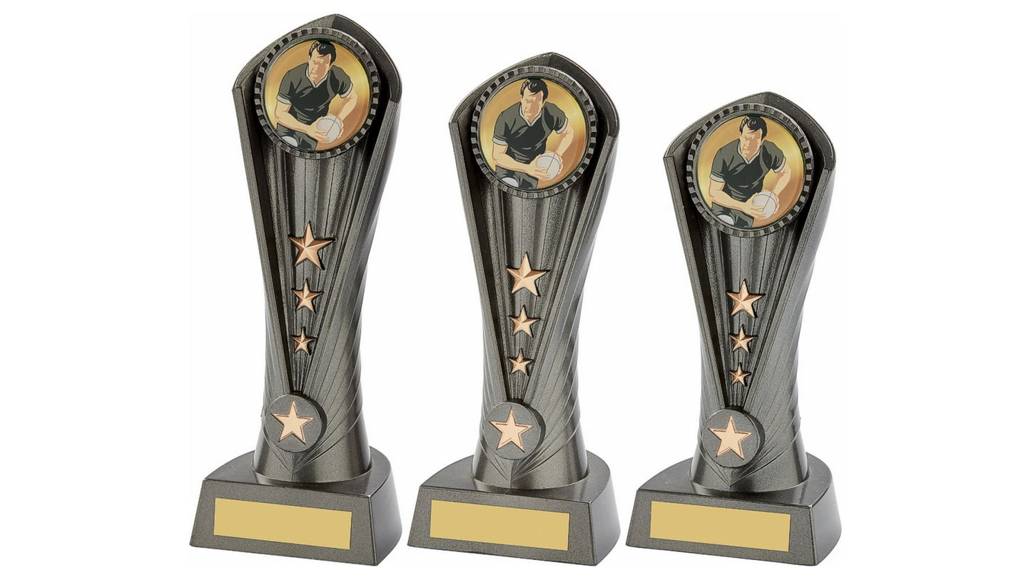 Gun Metal Silver "Cobra" Male Rugby Award