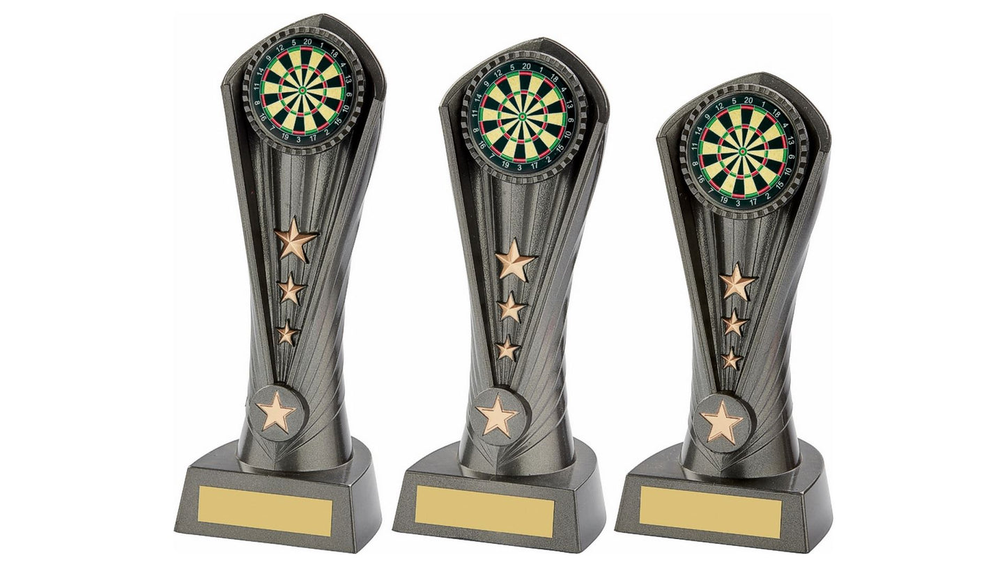 Gun Metal Silver "Cobra" Dartboard Award
