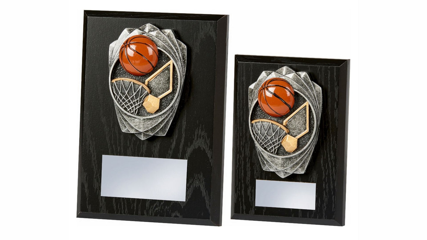Antique Silver Basketball, Black Wood Award