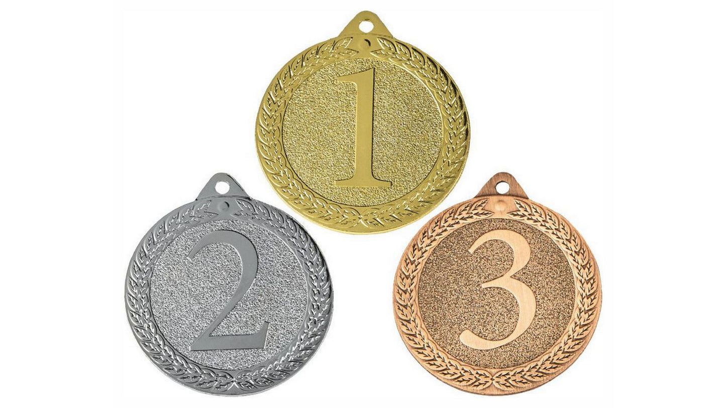 50mm Medal - Gold 1st / Silver 2nd / Bronze 3rd