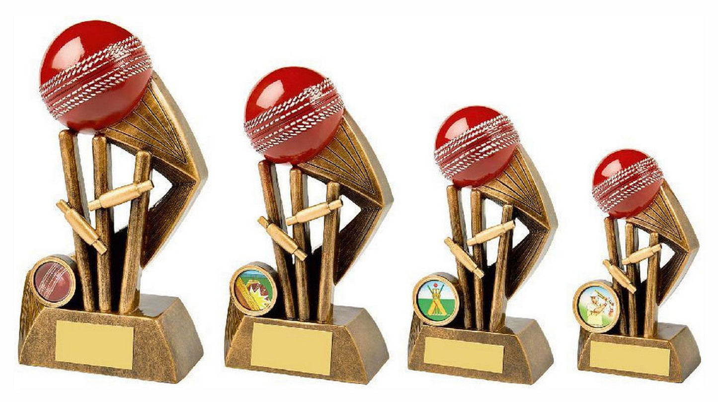 Resin Cricket Award with Red Ball - HEAVY