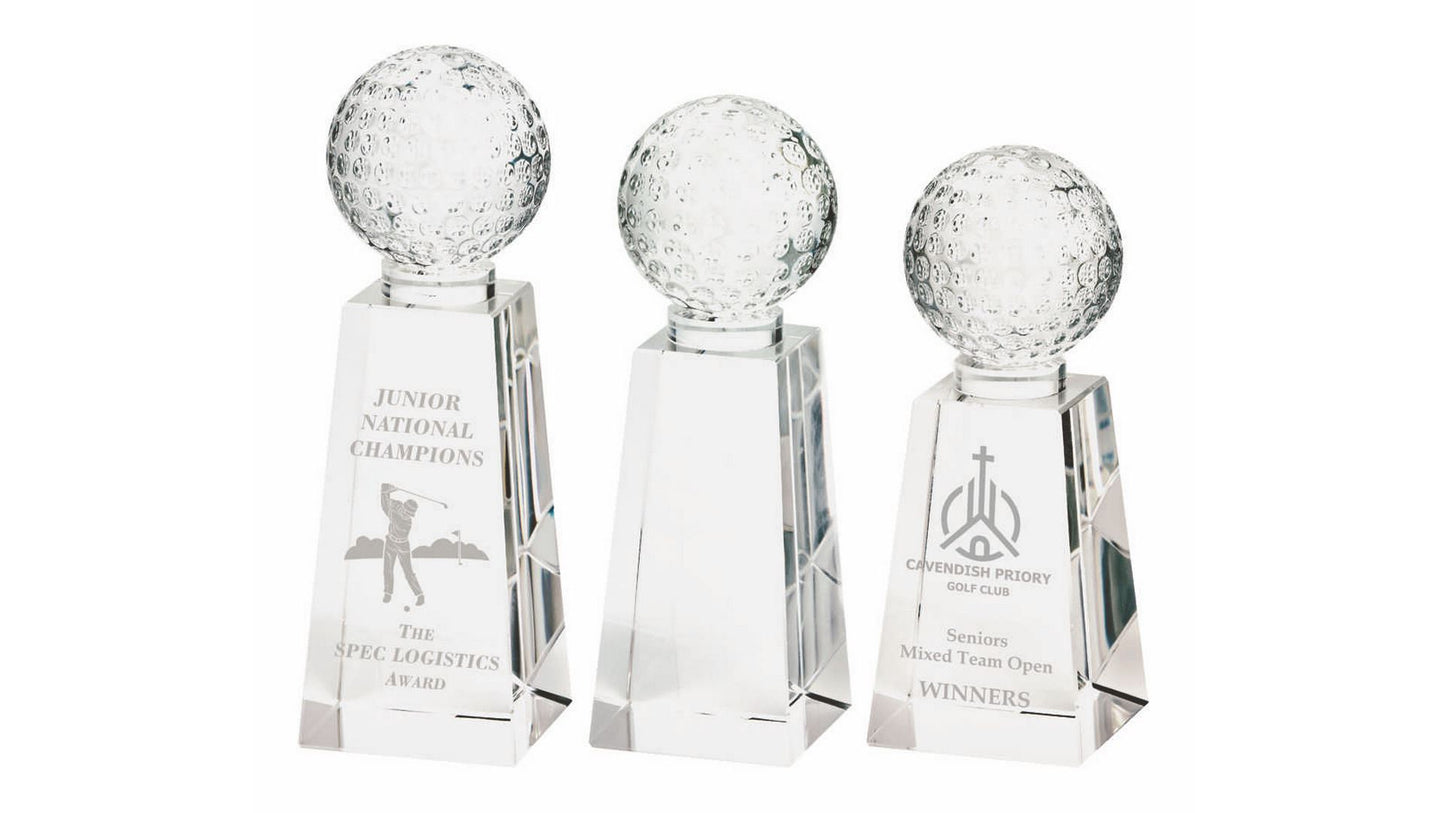 Crystal Golf Ball Column (In Presentation Case)
