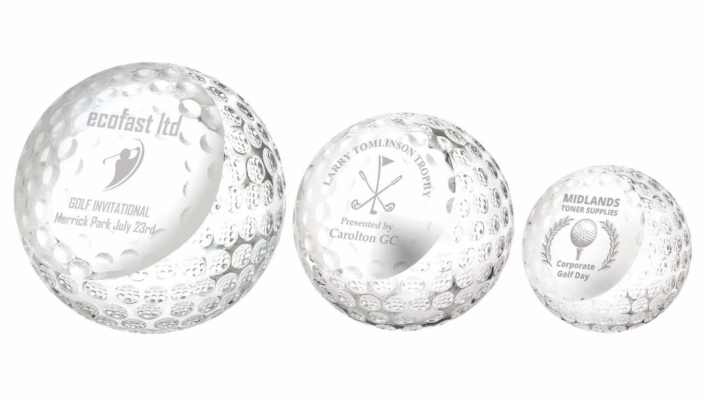 Crystal Golf Ball with Personalisation panel
