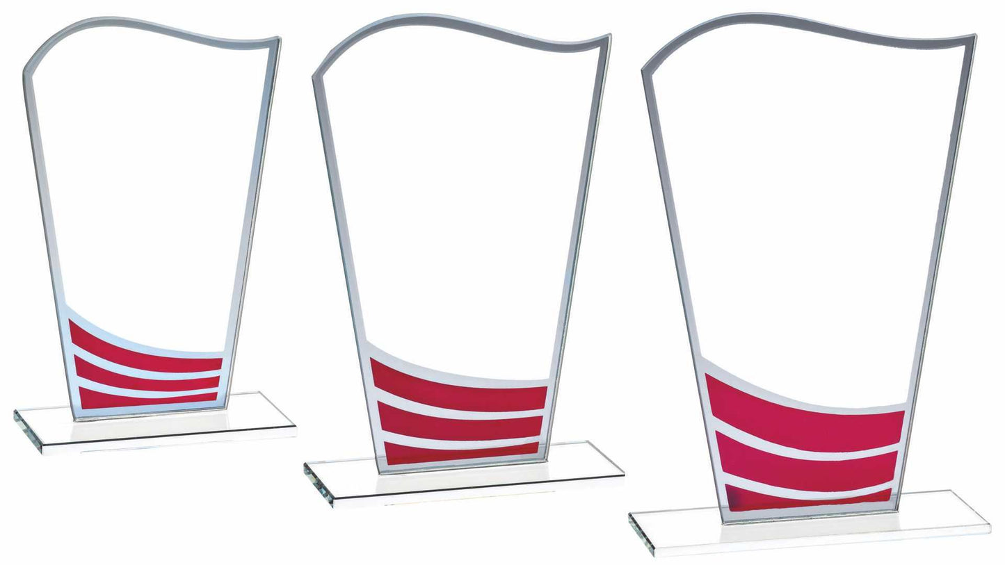 Clear Red Wave Glass Award