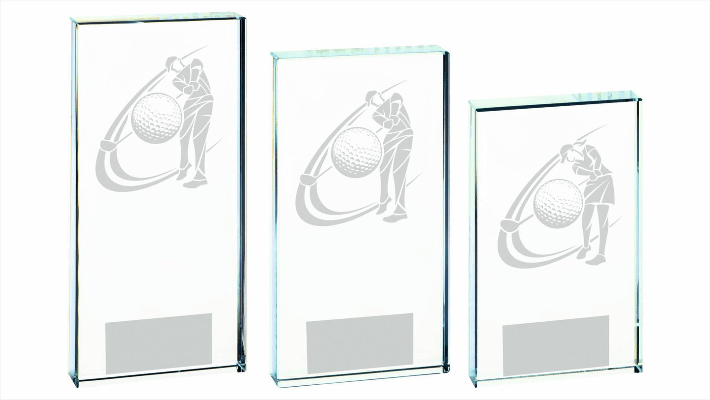Clear Glass Golf Award - Male