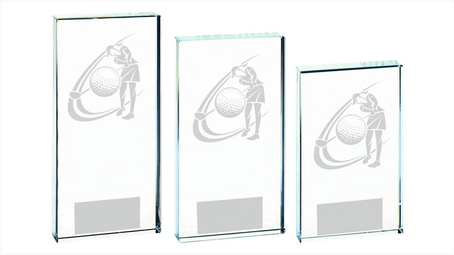 Clear Glass Golf Award - Female