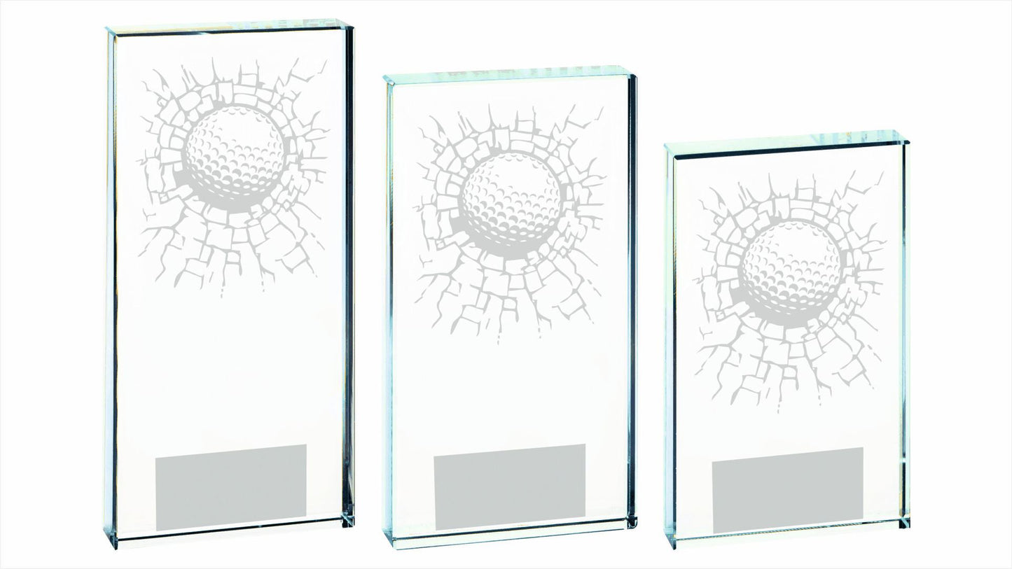 Clear Glass Golf Award - Ball