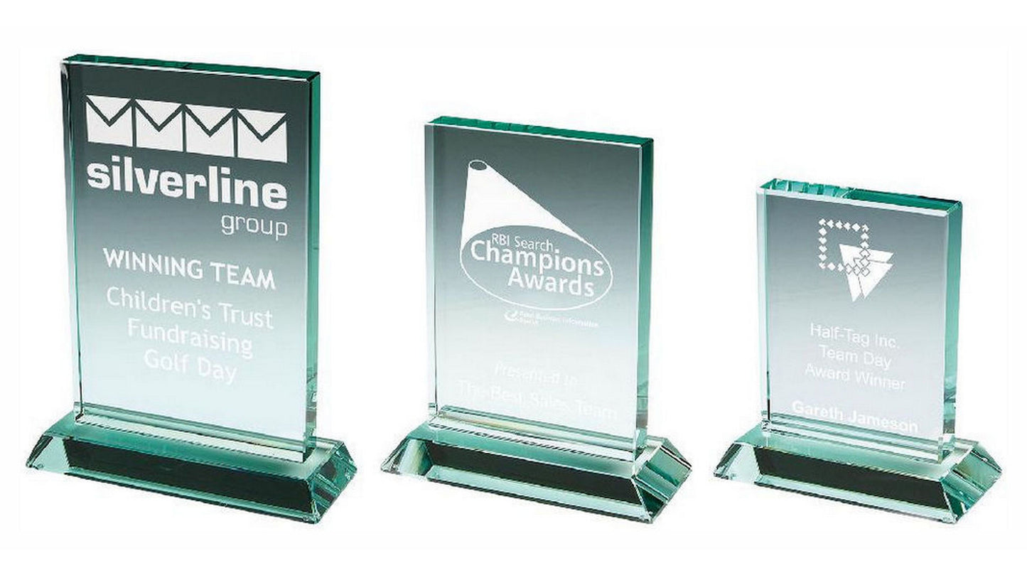 Premium Jade Glass Rectangular Stand (In Presentation Case)