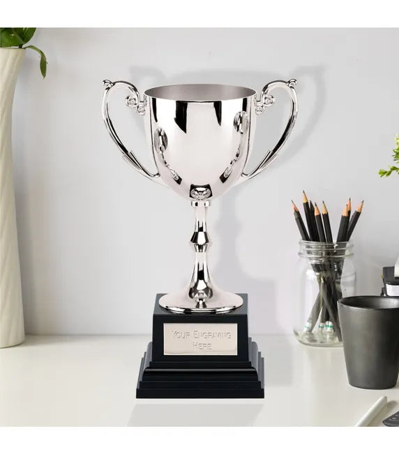 C02X02 Recognition Silver Nickel Plated Presentation Cup On A Heavyweight Base