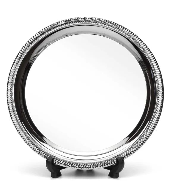 T041A Sierra Nickel Plated Silver Salver with Stand