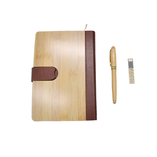 Bamboo Notebook Pen 32GB USB & Gift Box
