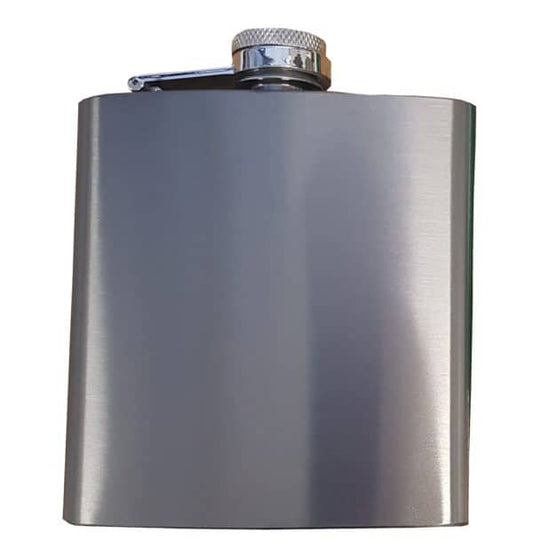 6oz Gun Metal Brushed Hip Flask (Text Engraving Included)