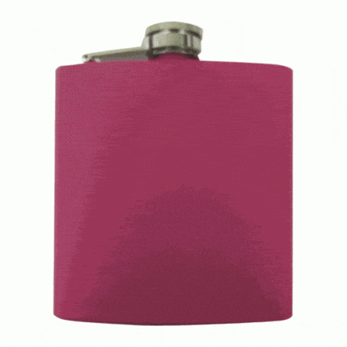6oz Pink Matt Hip Flask (Text Engraving Included)