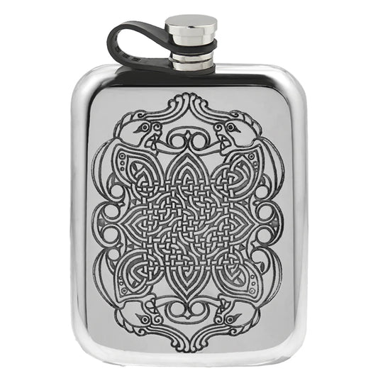 CCEL126  6oz Pewter Purse Celtic Hip Flask