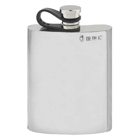 CFL256  6oz Plain Flexi Cap Hip Flask Pewter
