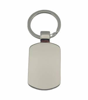 Silver Plated Rectangle Keyring Includes Engraving