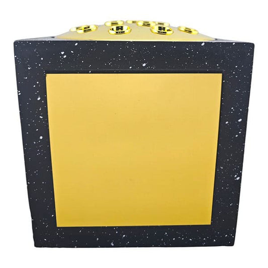 Black Resin Stone Effect Rose Bowl With Gold Engravable Plate (Includes Engraving)