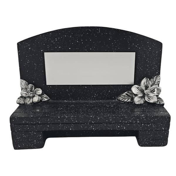 Black Resin Memorial Bench with Silver Engravable Plate Includes Engraving