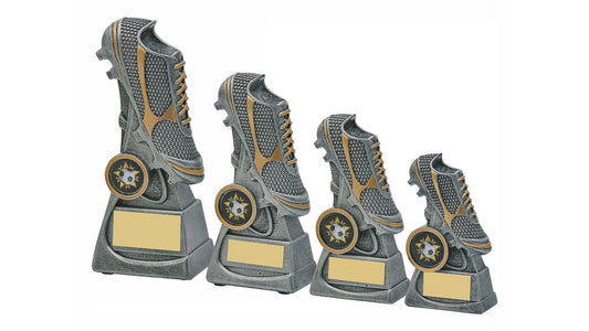Antique Silver Football Boot Resin