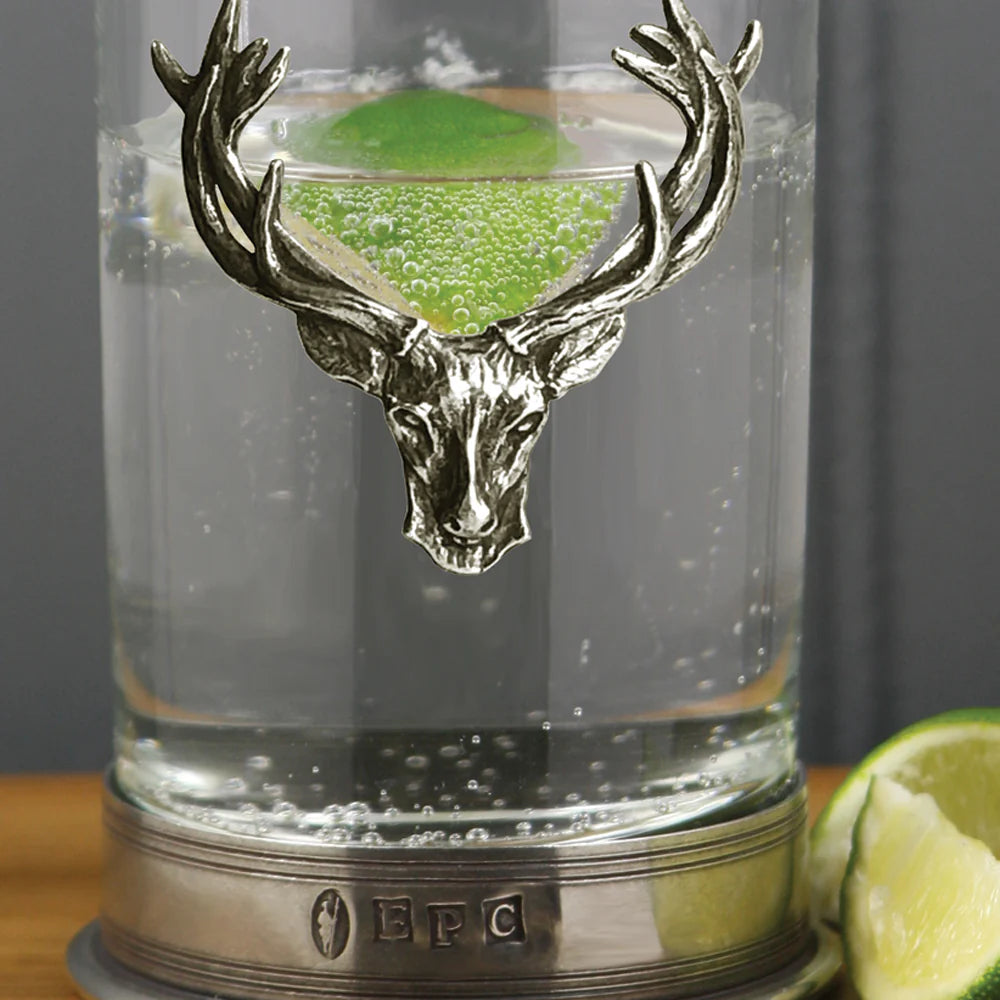 STAG103  8oz Stag Head Highball Spirits Glass Double Set