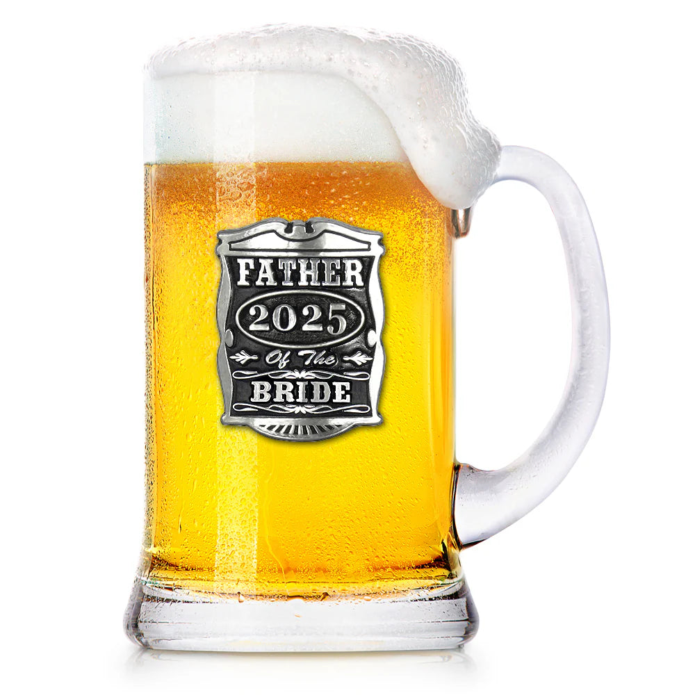 WD035  1 Pint Wedding Father Of The Bride Glass Beer Mug Tankard 2025