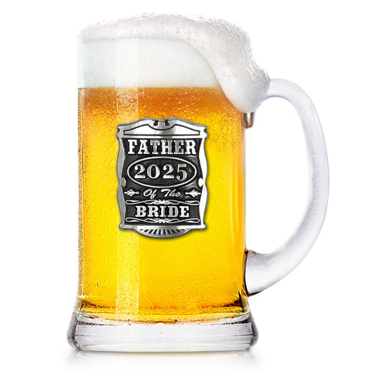 WD035  1 Pint Wedding Father Of The Bride Glass Beer Mug Tankard 2025