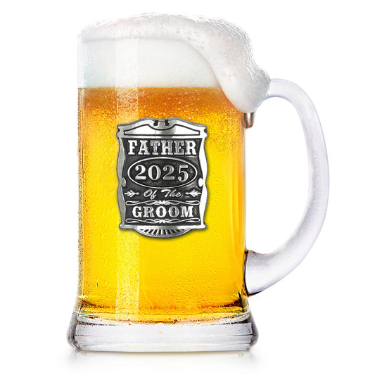 WD036  1 Pint Wedding Father Of The Groom Glass Beer Mug Tankard 2025