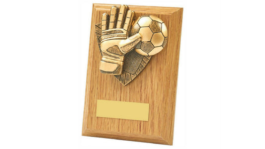 Football Goalie Wood Plaque Award