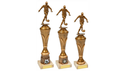 Antique Gold Male Football Pillar Trophy